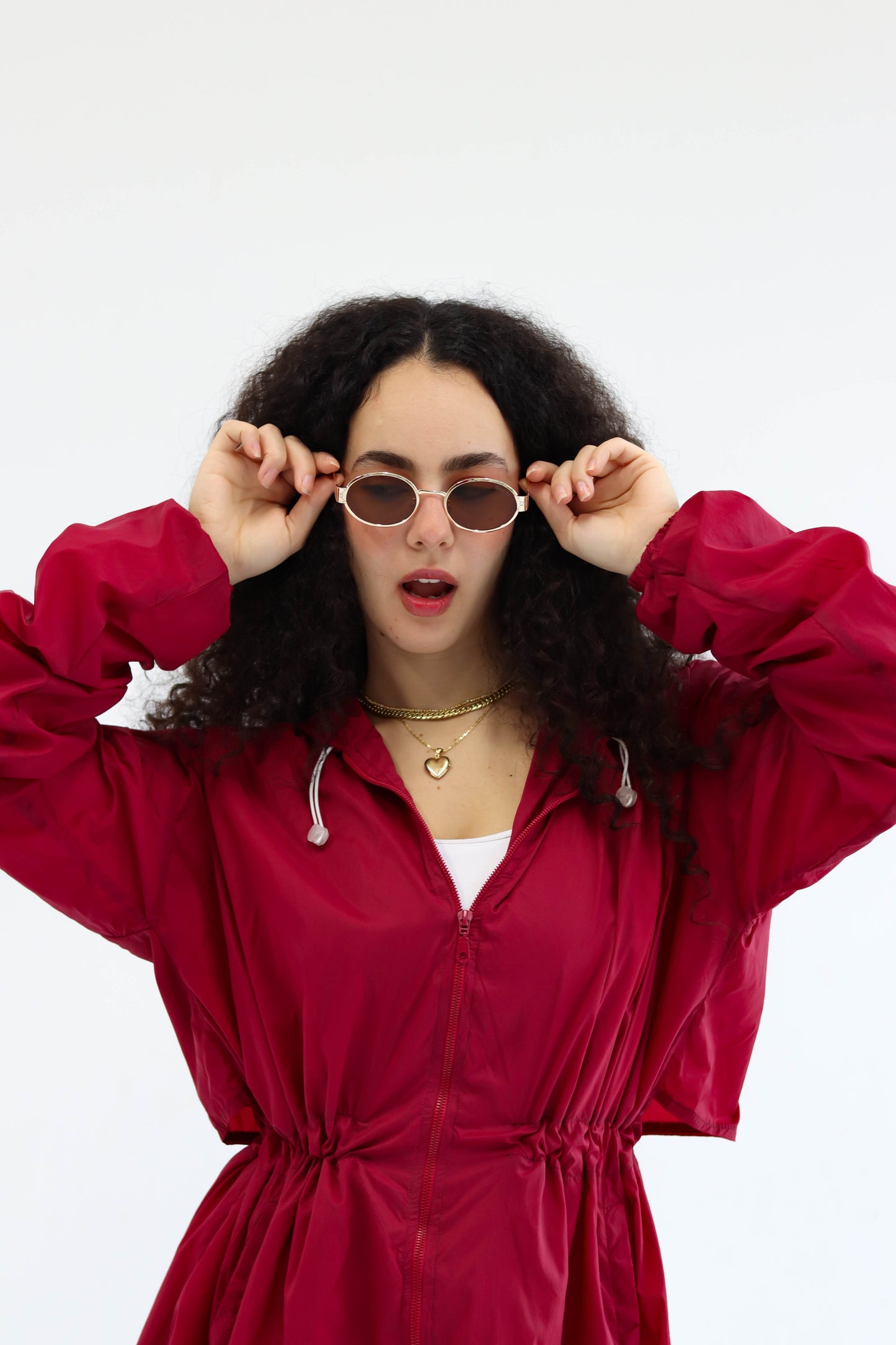 Red performance rain Coat