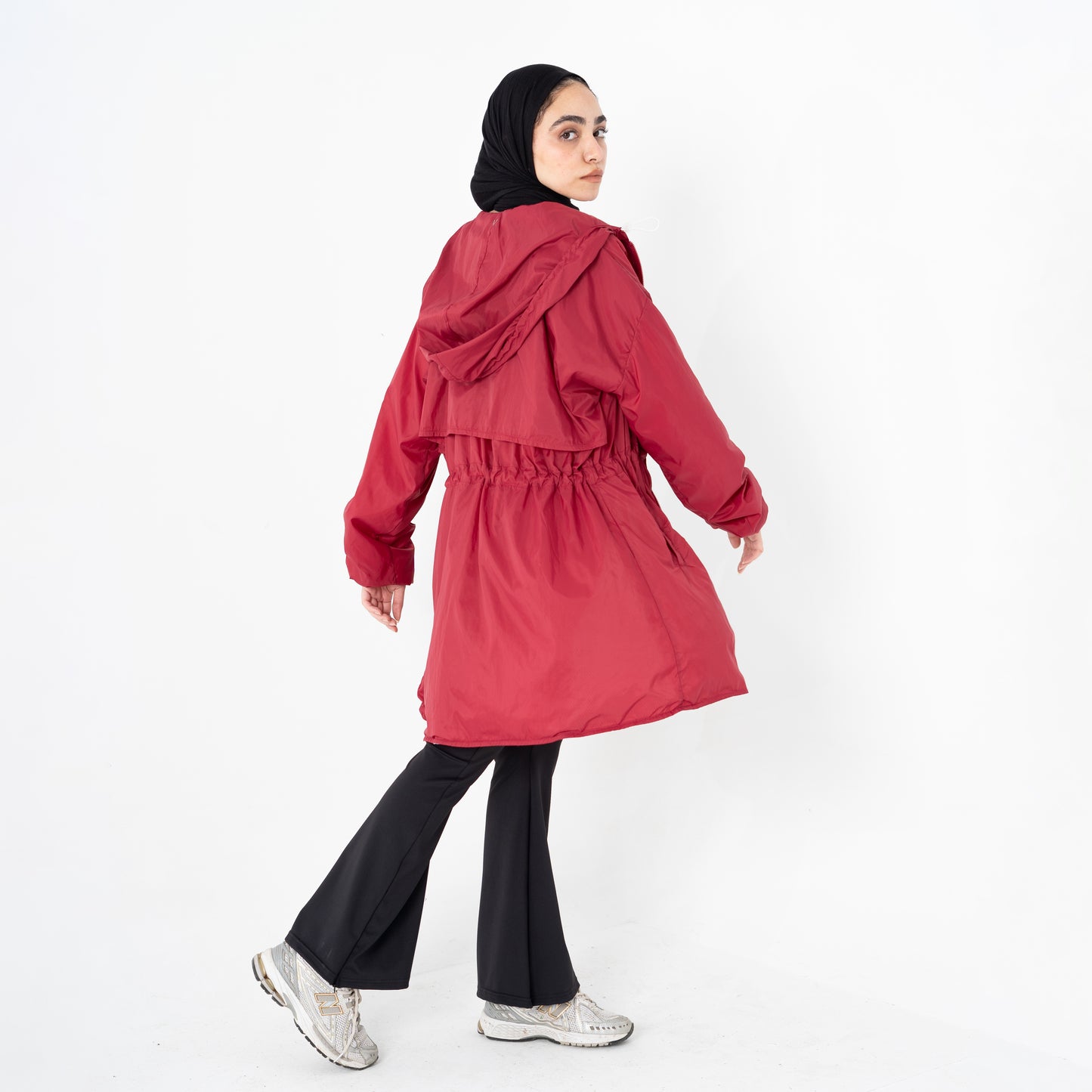 Red performance rain Coat