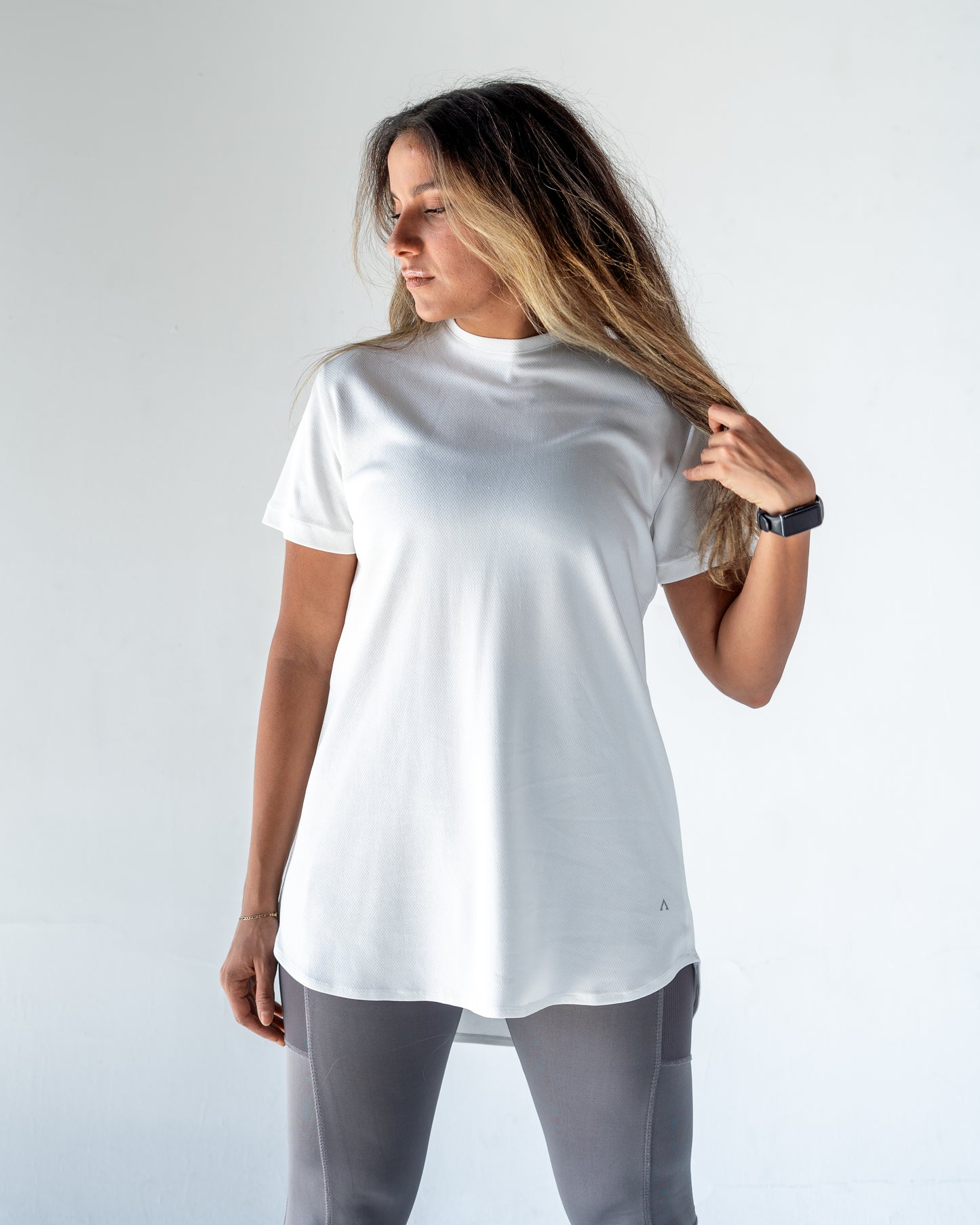 half sleeves white breeze top