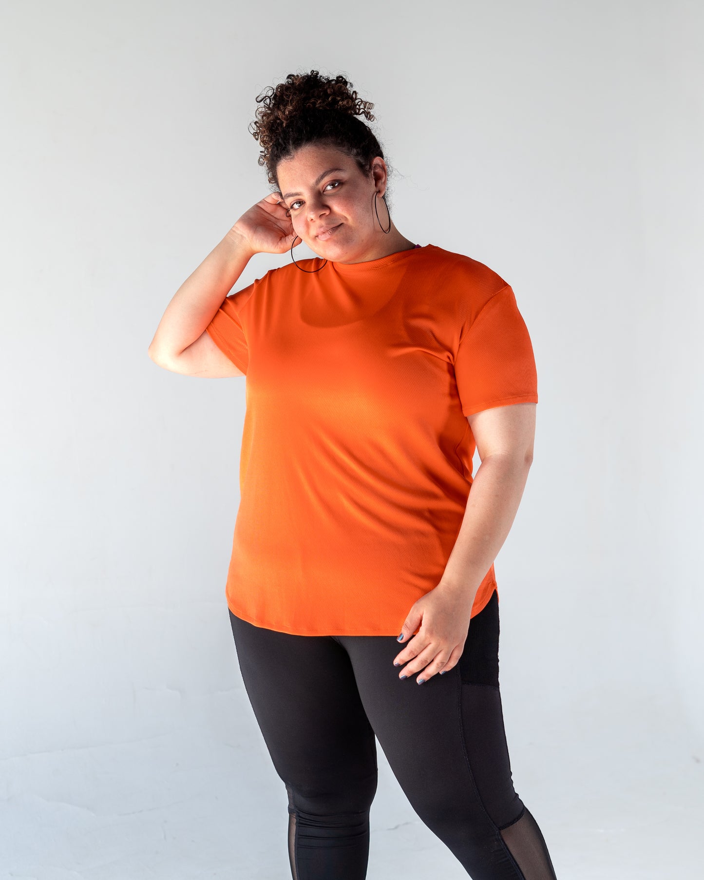 half sleeves orange breeze top