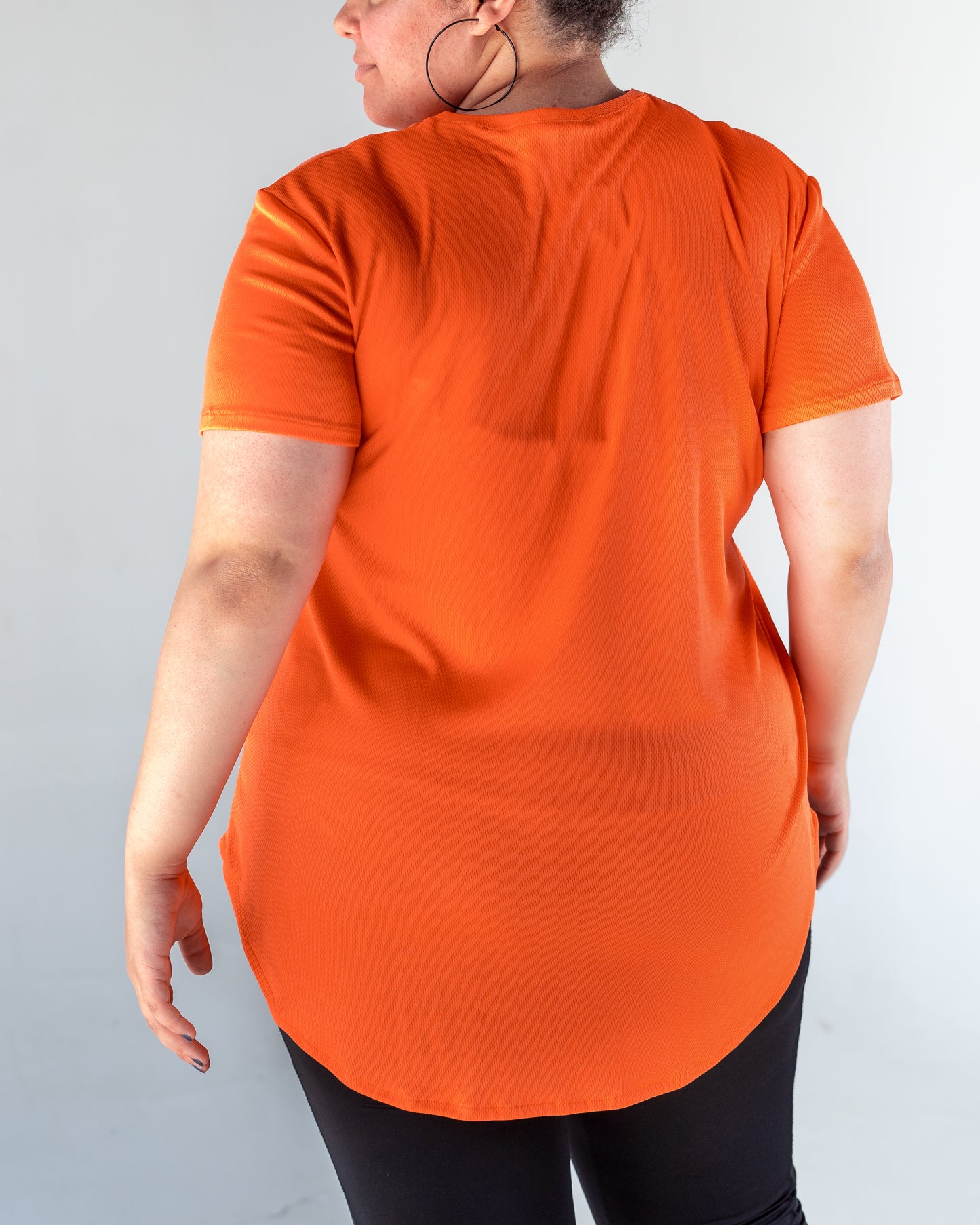 half sleeves orange breeze top