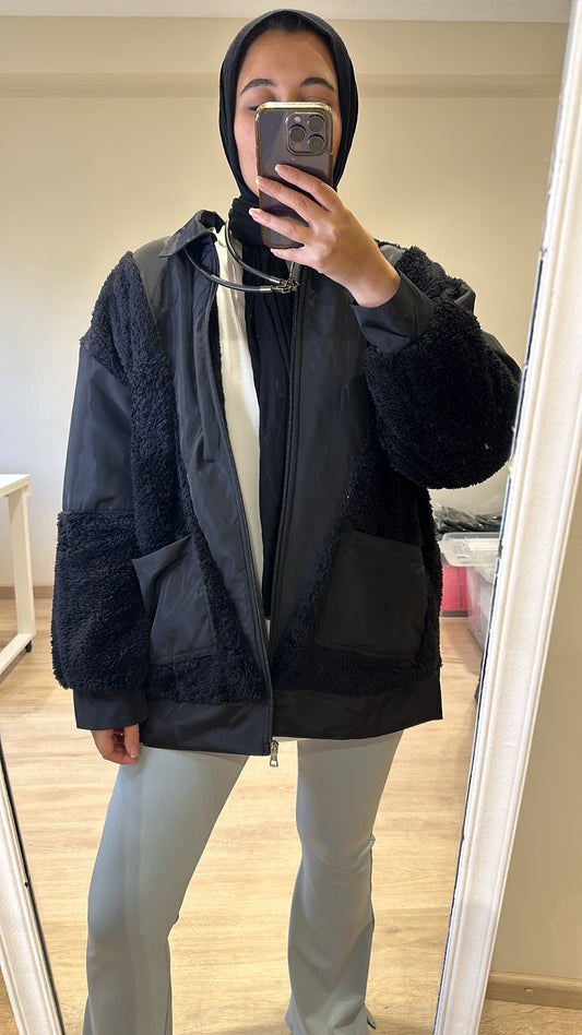 Wafur jacket -black