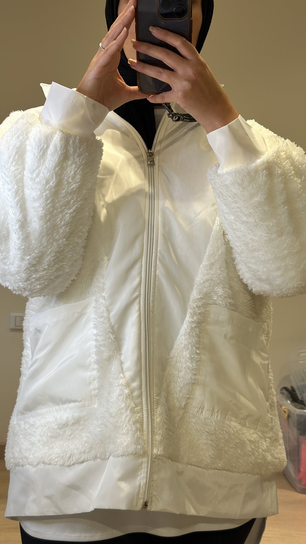 Wafur jacket - white