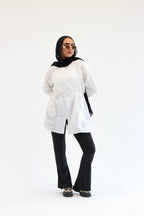 white Performance rain coat