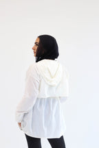 white Performance rain coat
