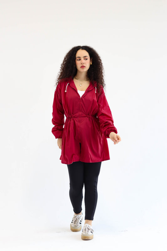 Red performance rain Coat