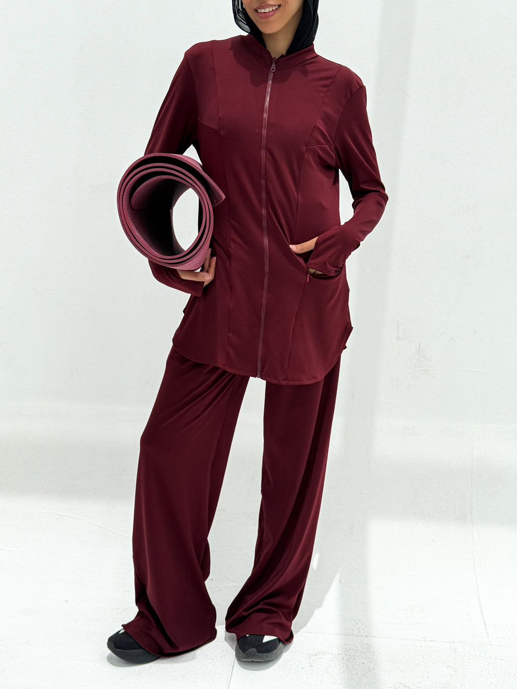 Burgundy Zip-Up Track Set