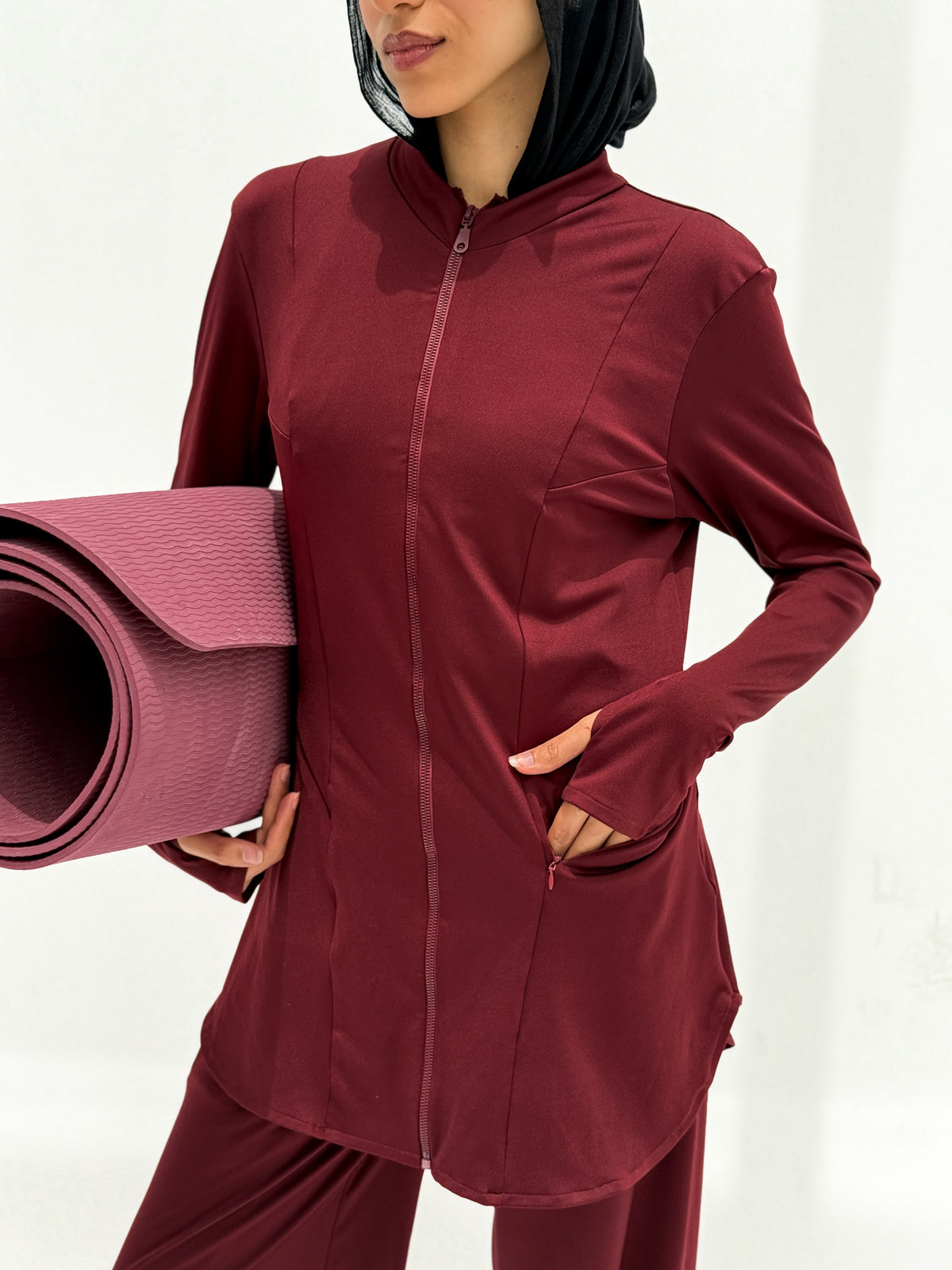 Burgundy Zip-Up Track Set