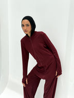Burgundy Zip-Up Track Set