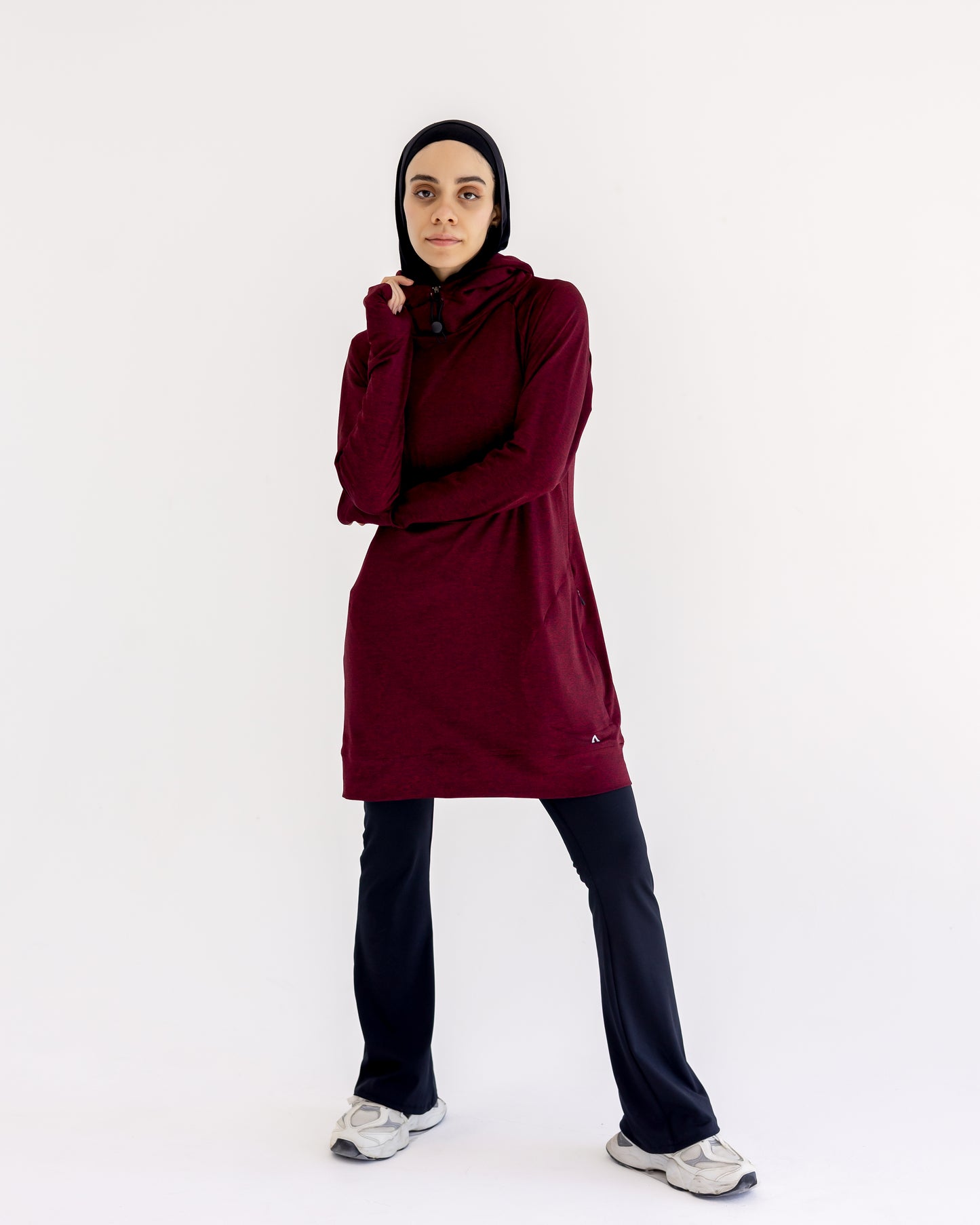 NO scarf top- Maroon