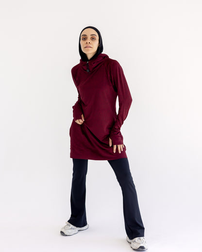 NO scarf top- Maroon