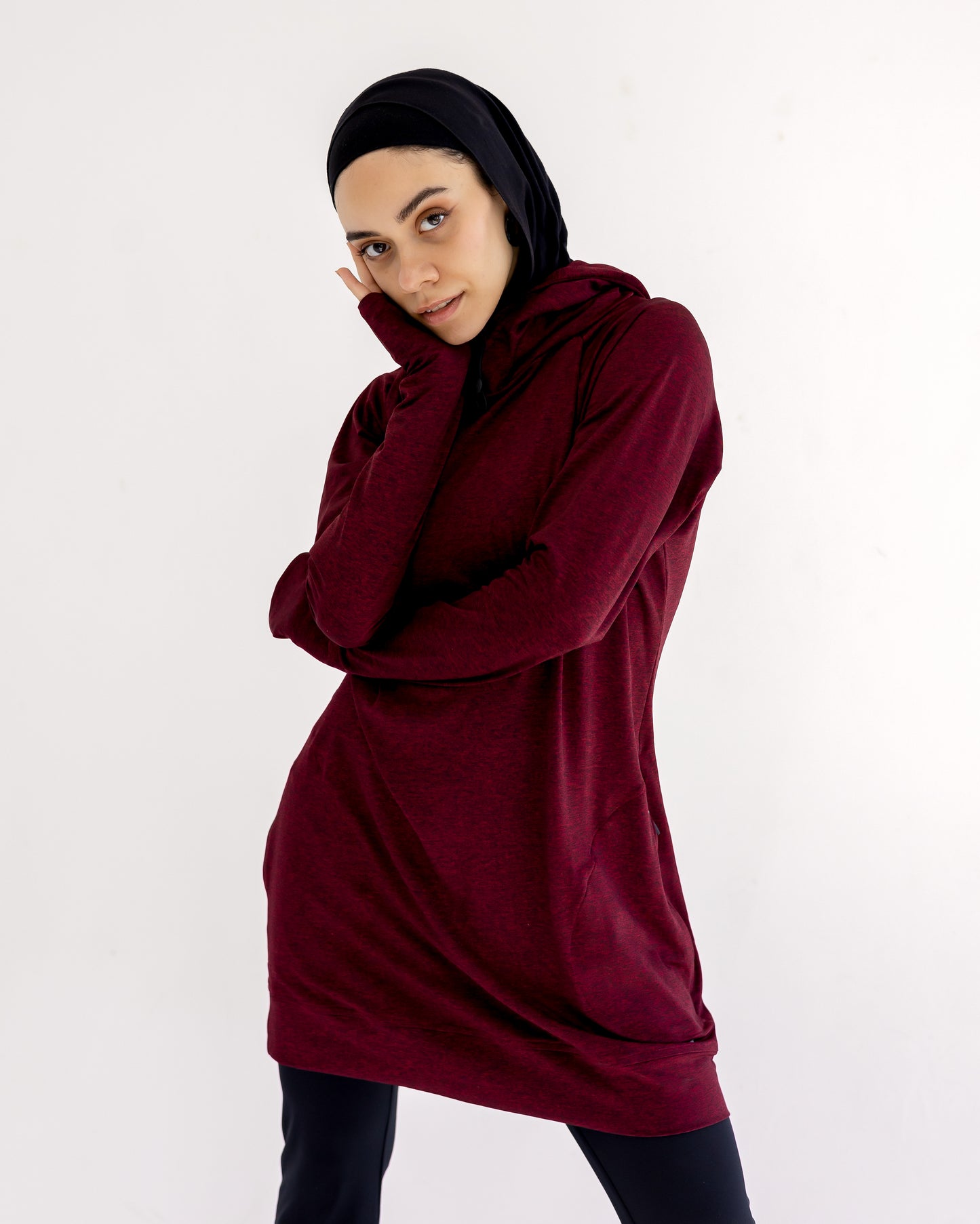 NO scarf top- Maroon