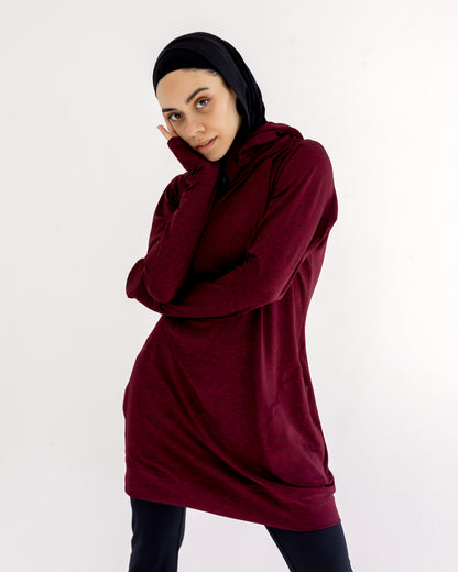 NO scarf top- Maroon