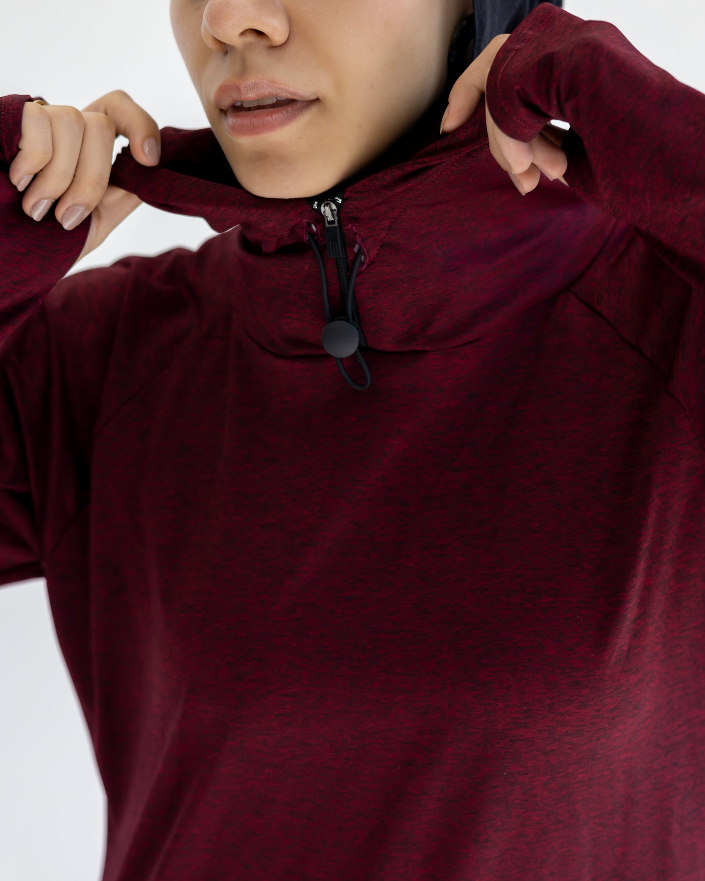 NO scarf top- Maroon