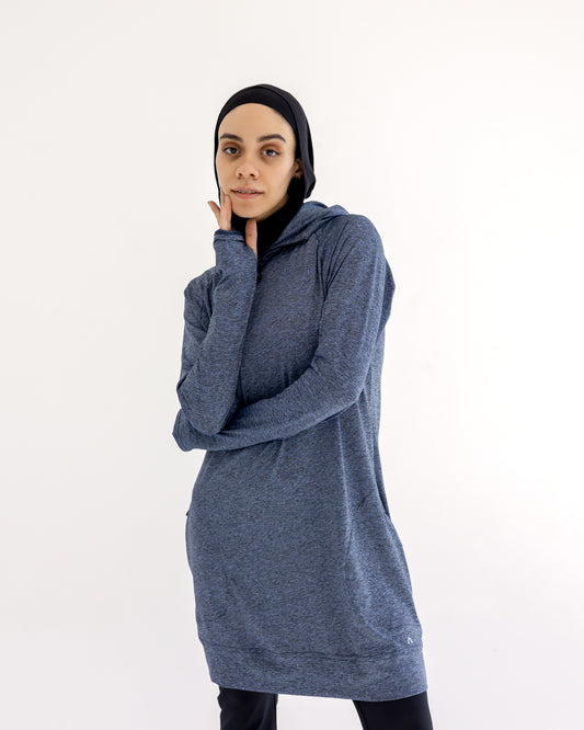 No scarf top- Dusty Blue