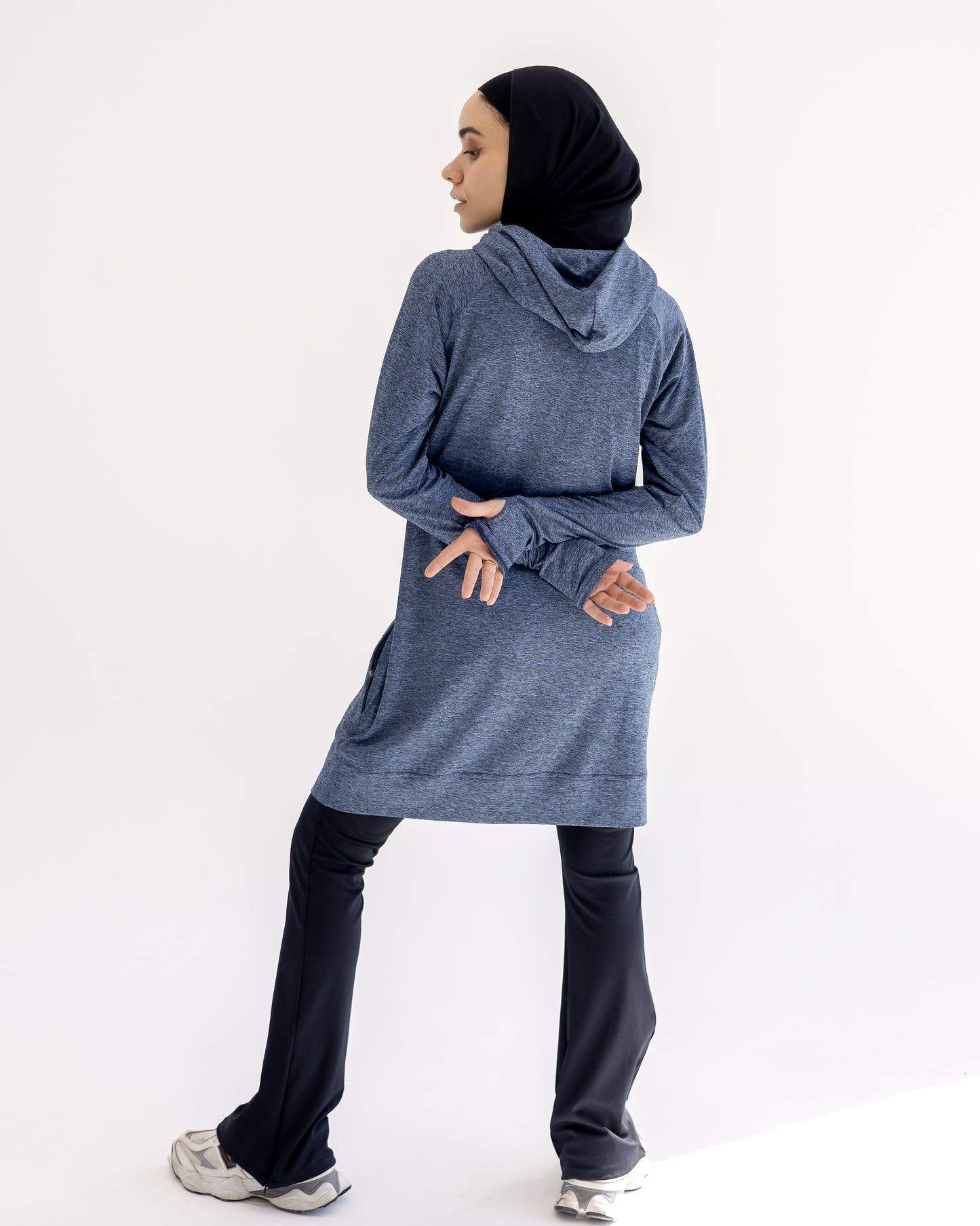 No scarf top- Dusty Blue