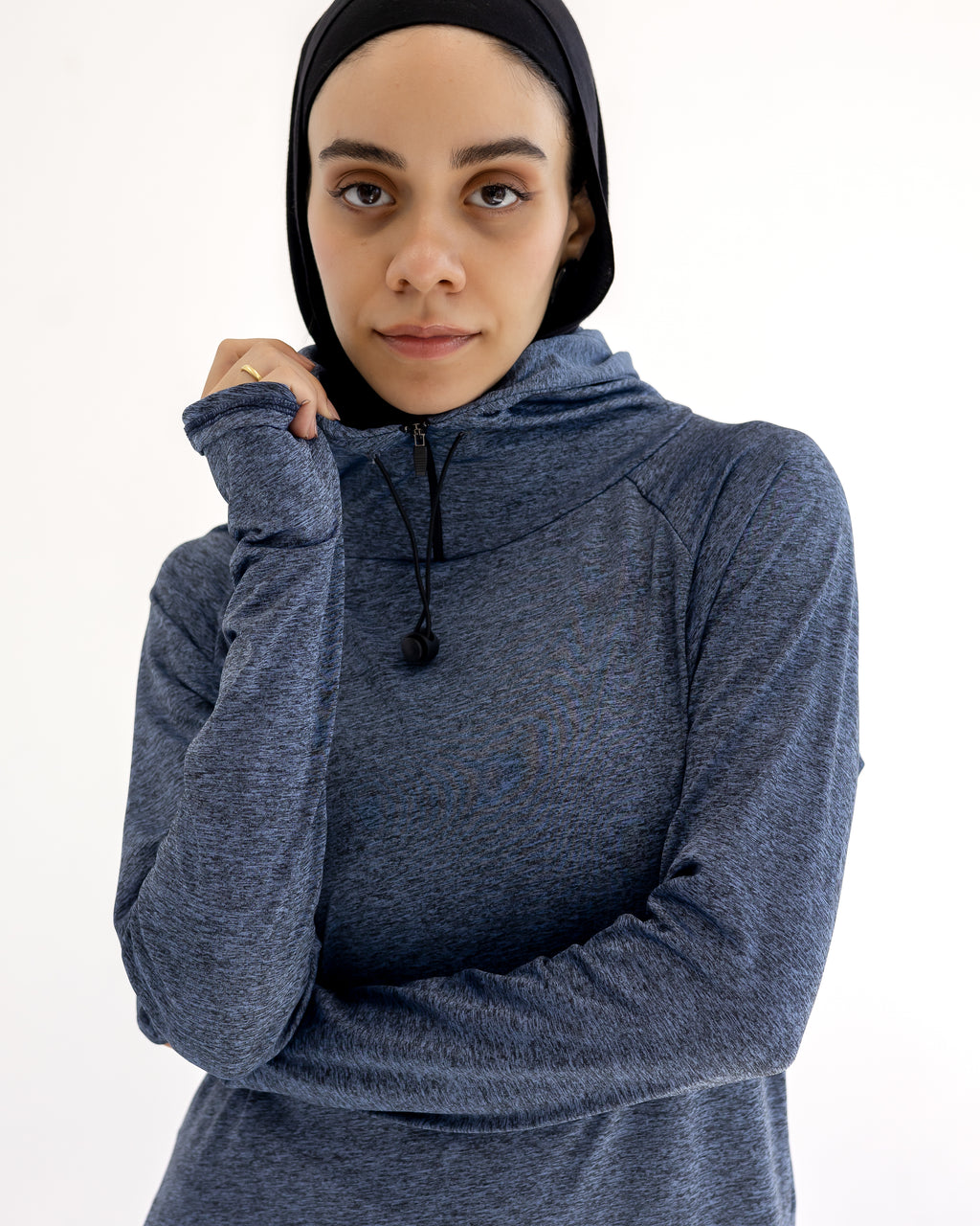 No scarf top- Dusty Blue