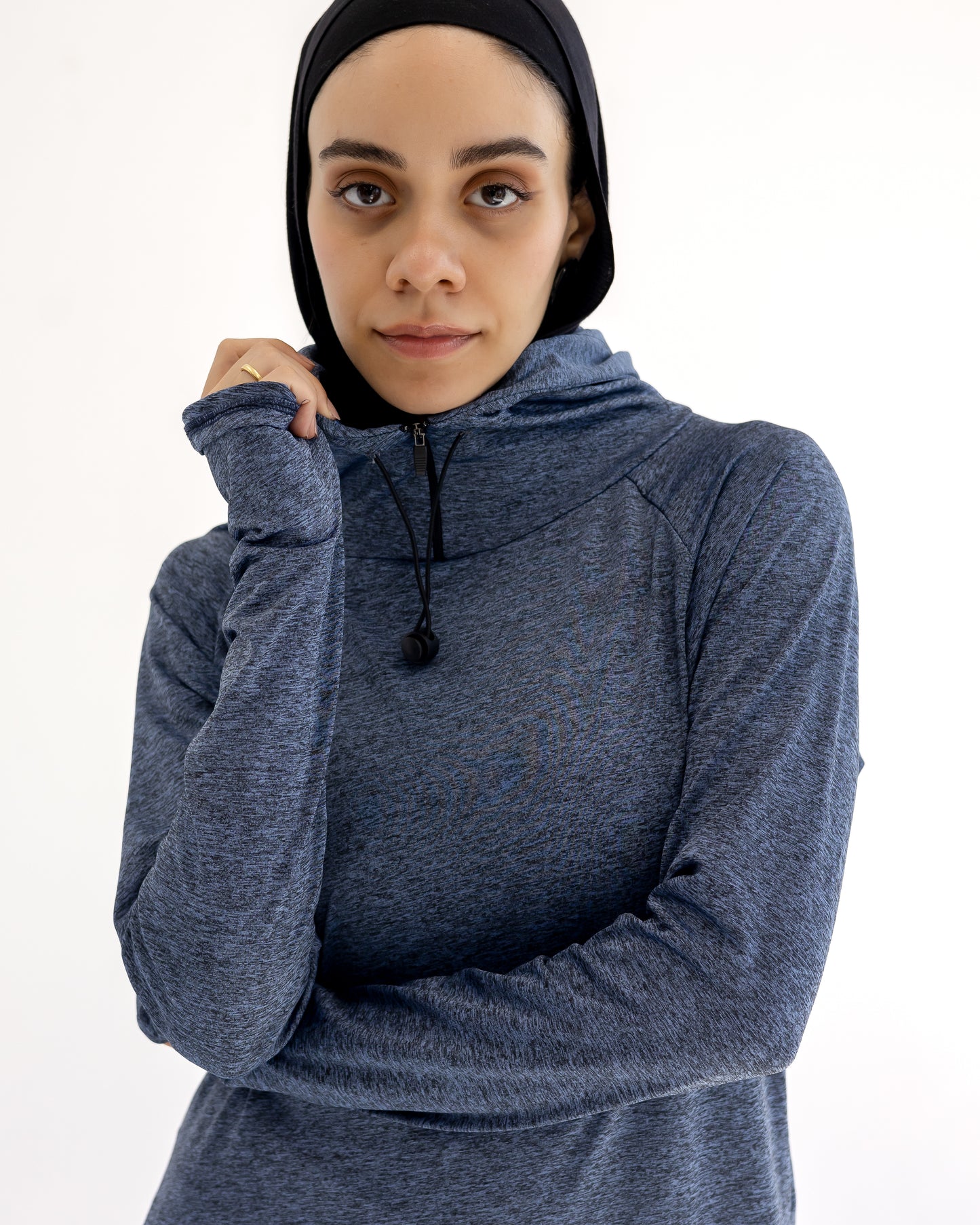 No scarf top- Dusty Blue