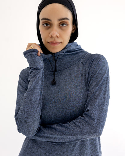 No scarf top- Dusty Blue