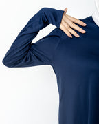long  navy blue breeze top