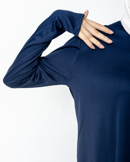 long  navy blue breeze top