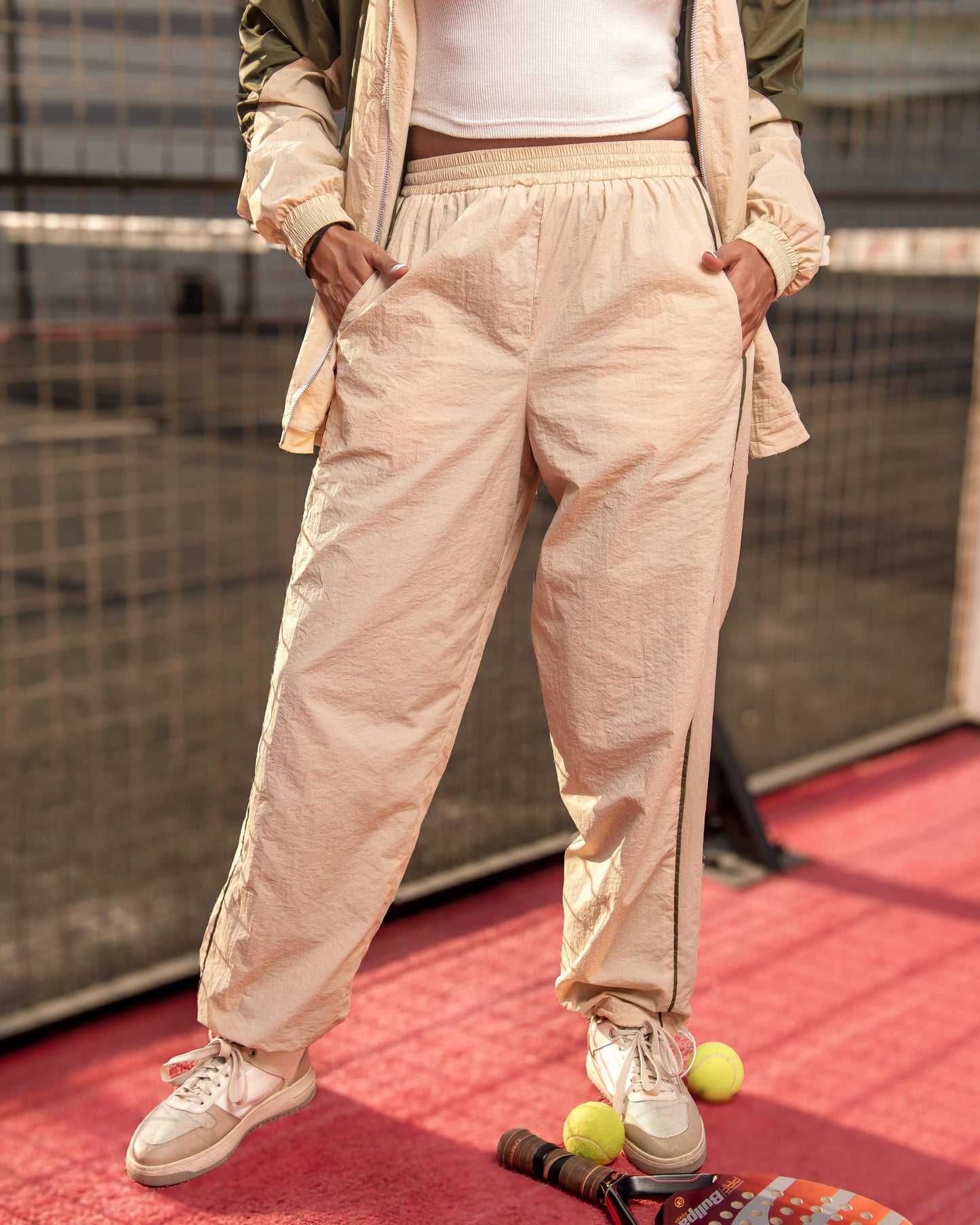 Retro beige track Pants