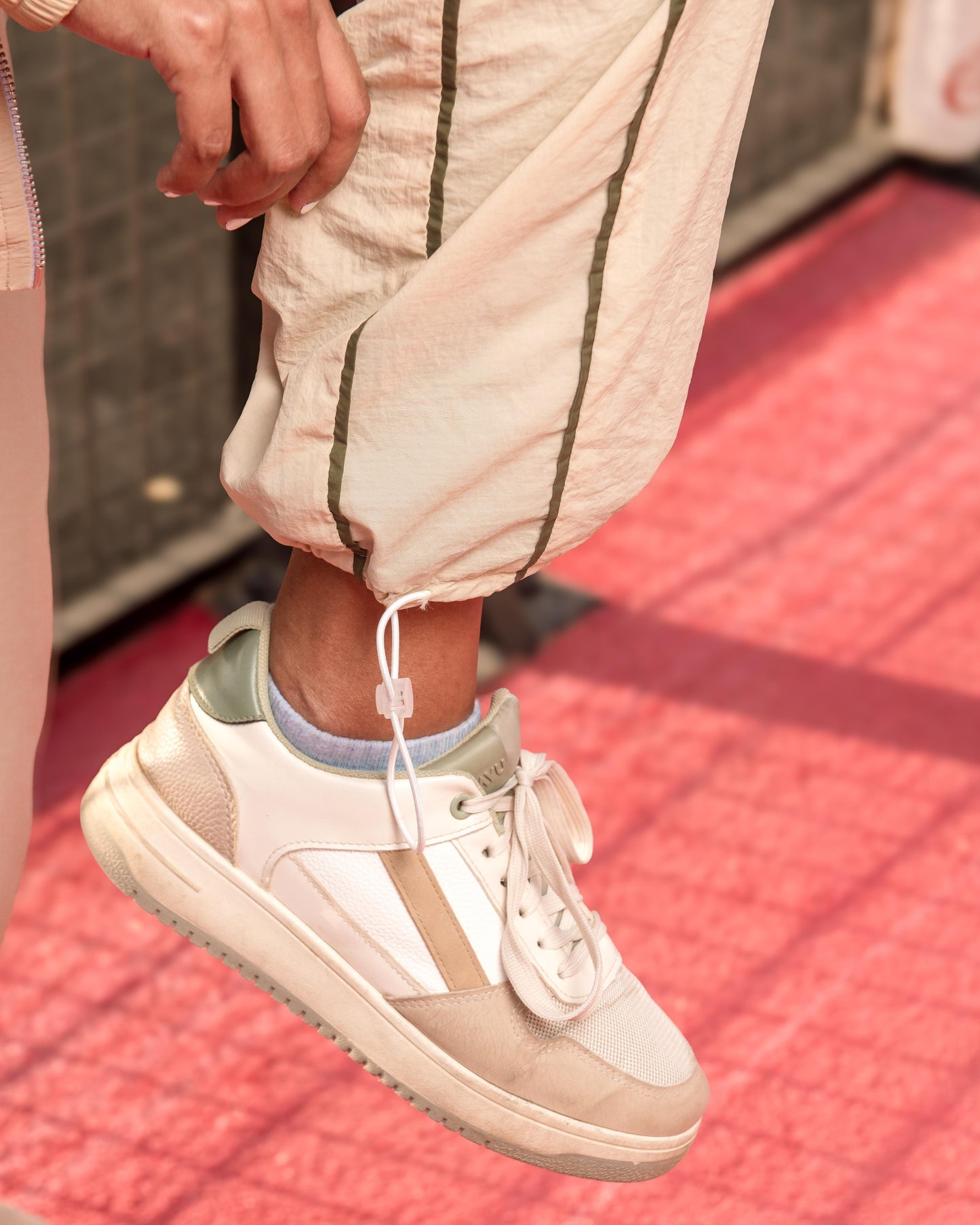 Retro beige track Pants