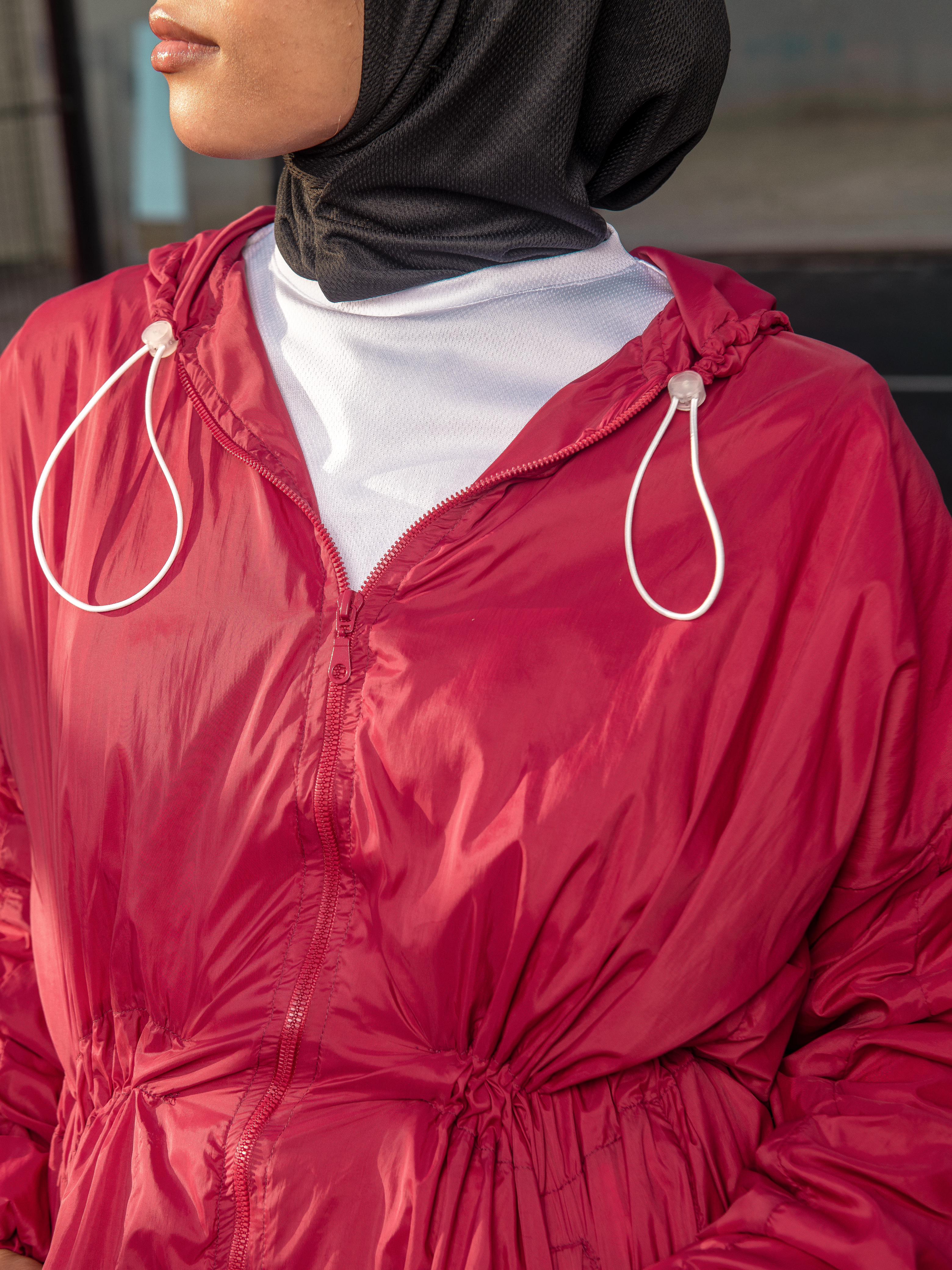 Red performance rain Coat