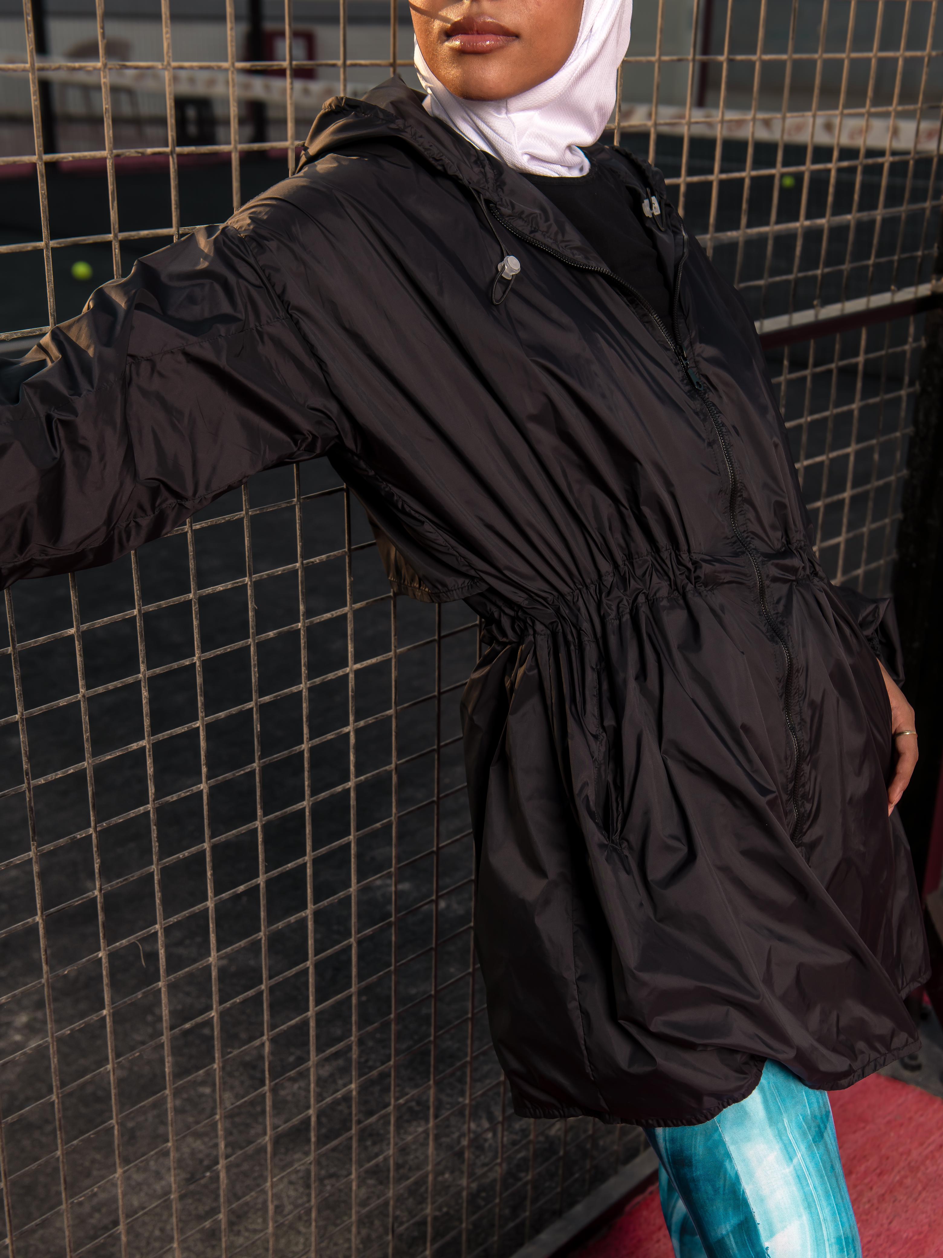 Black Performance rain coat